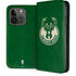 NBA Milwaukee Bucks Green Distressed iPhone 15 Pro Folio Case